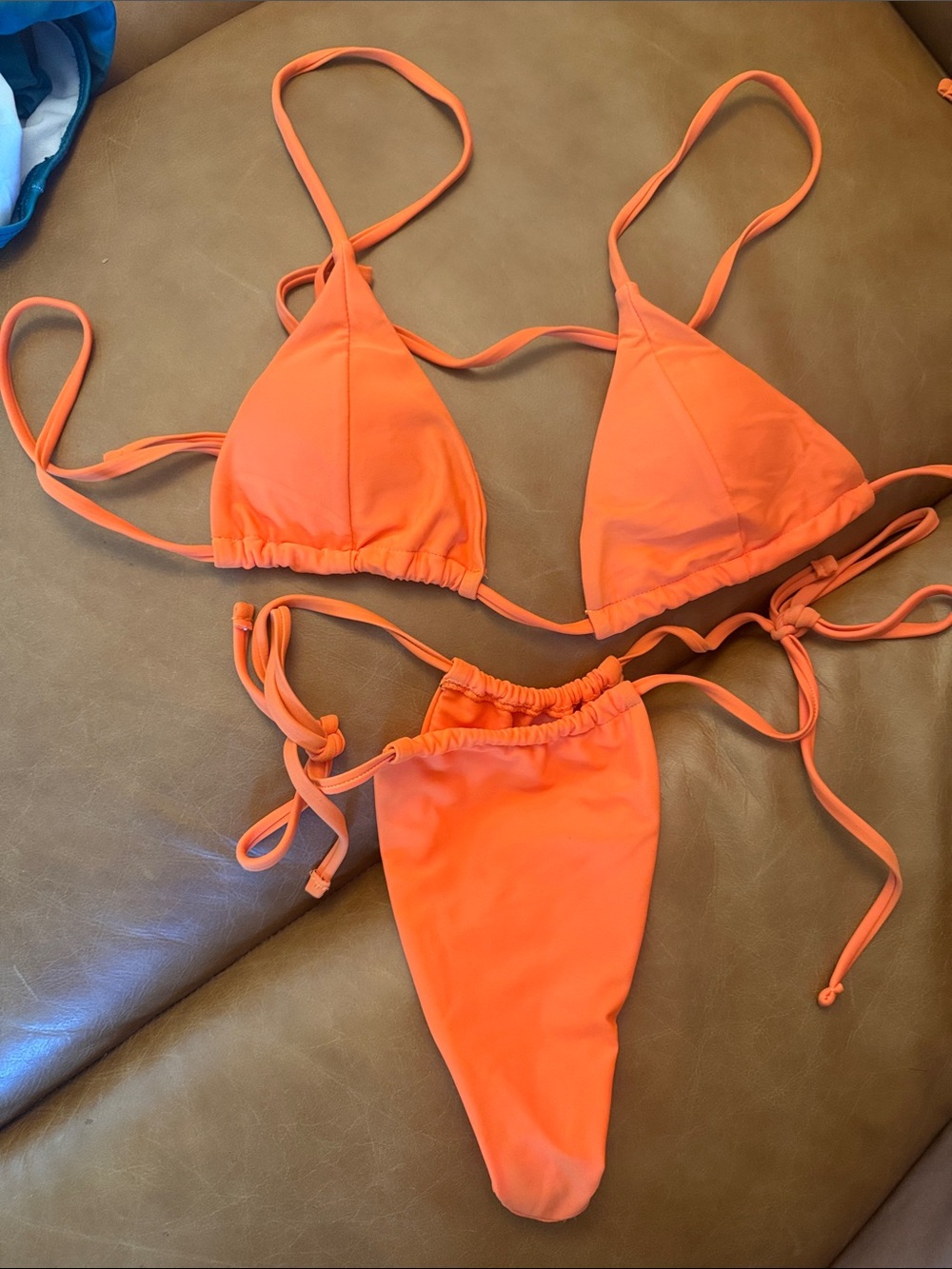 Orange Triangle Tie-Side Bikini Set